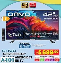 ONVO 42 FULL HD ANDROİD SMART LED TV/TELEVİZYON